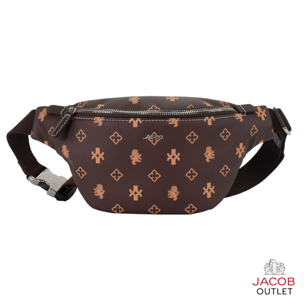 JACOB กระเป๋าสะพายคาดอก ดีไซน์ลายสิงห์ผสมผสานลายไทย รุ่น 40642P