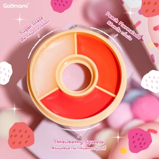 [สูตรฉ่ำวาว] Godmami ลิปแอนด์บลัช โดนัท 3 สี สูตรแก้มปากวาว สารบำรุงx2 เนื้อแยม 3 in 1 โดนัทสึ ทรีโอลิปแยม พร้อมบำรุงปาก