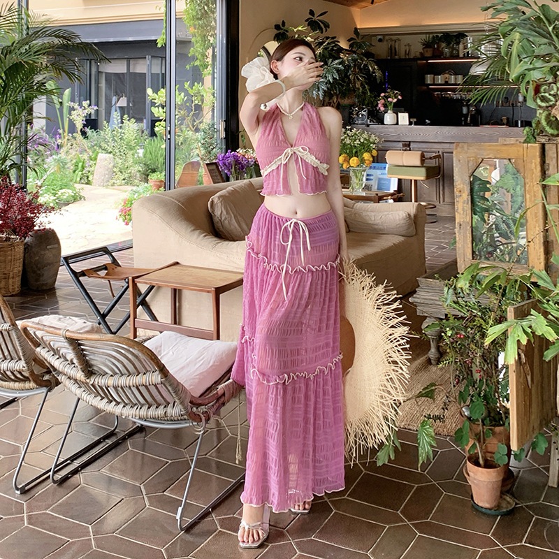 BikiniSexy 🩱🩱ชุดว่ายน้ำแฟชั่นเซ็กซี่คอวีลึก ส่งไวจากไทย ชุดว่ายน้ำแฟชั่น เซ็กซี่ชุดไปทะเล กระโปรงยาว - รูปที่ 5