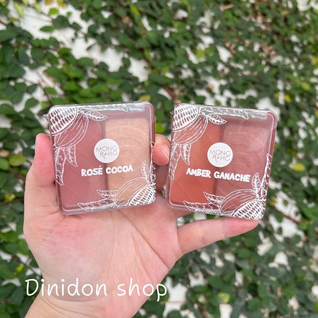 ((dinidon shop)) Mongrang Duo Eyeshadow 6g. #Rose Cocoa #Amber Ganache
