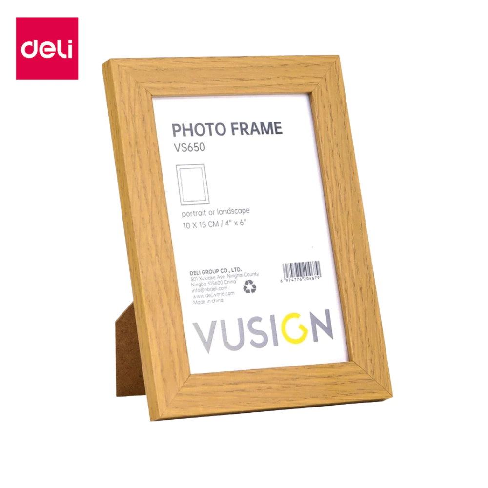Deli กรอบรูป A4 4x6 5x7 6x8 นิ้ว 3 สี กรอบรูปไม้ กรอบรูปมินิมอล กรอบรูปราคาถูก หูแขวนผนัง ตกแต่ง Photo Frame