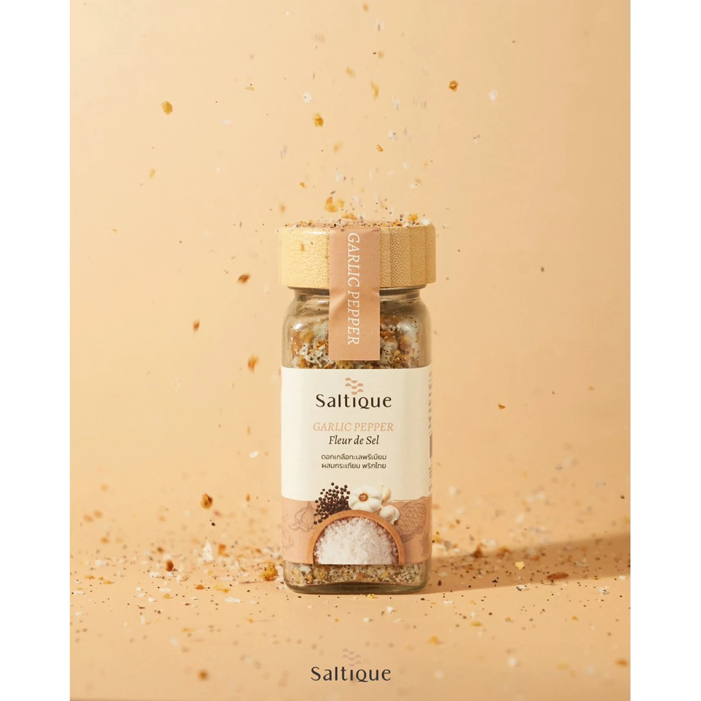 [ลด 20.- CODE : SALTIQUE] Saltique ดอกเกลือพรีเมียม GI จาก สมุทรสงคราม Saltique Garlic Pepper : ผสมกระเทียมพริกไทย