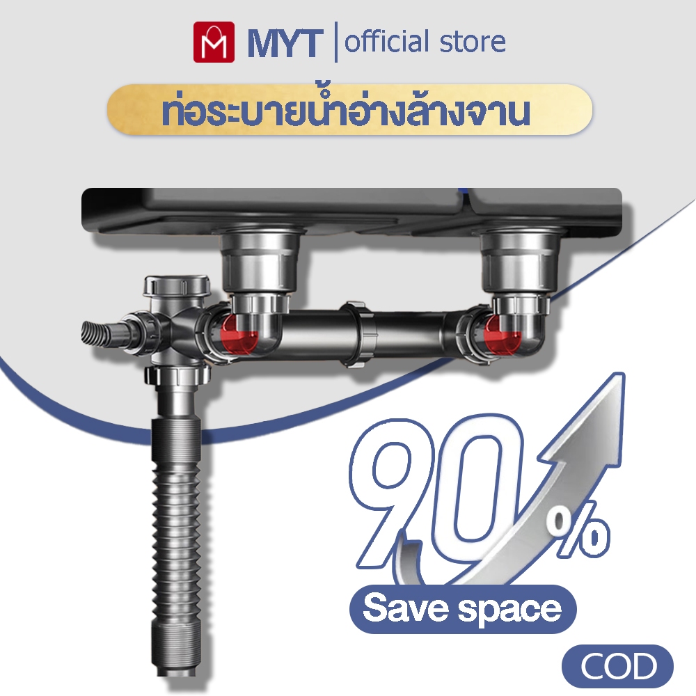 【MYT】ท่อระบายน้ำอ่างล้างจาน ท่อระบายน้ําอ่างล้างจานในครัว ชุดท่อน้ำทิ Odor-Proof  Anti-Clog