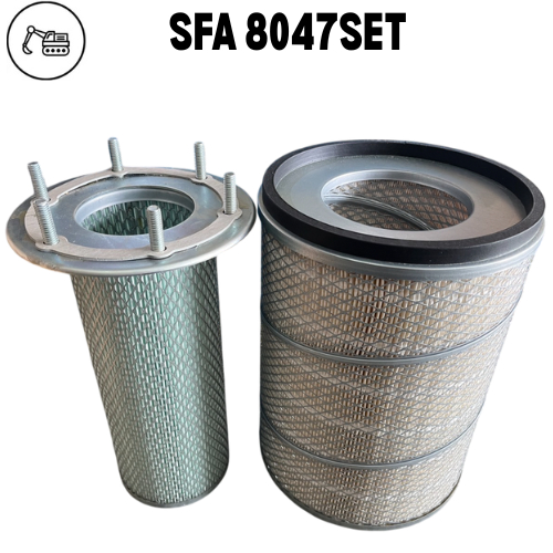 กรองอากาศ CAT D4H ยี่ห้อ Sure Filter SFA 8047SET เทียบ Donaldson P181103 + P158661 4M-8047 + 4M-8048