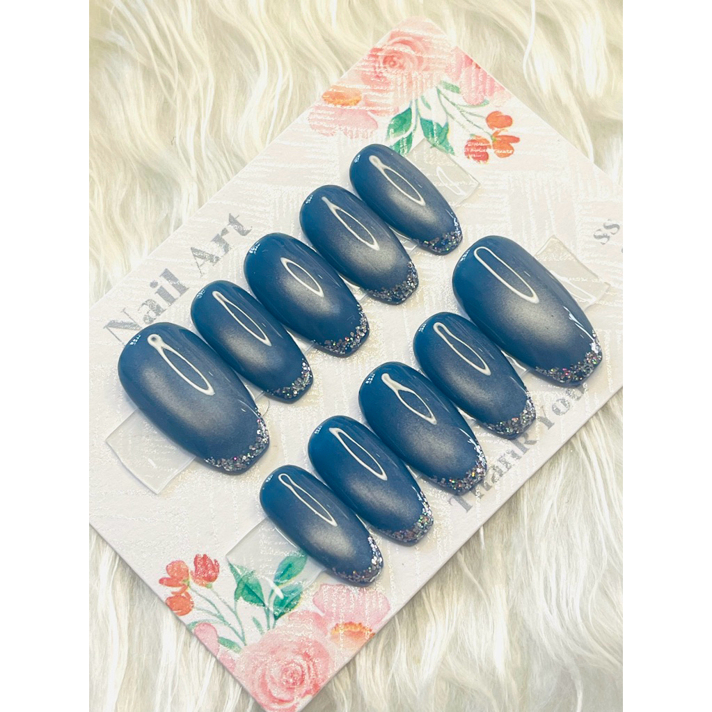 พร้อมส่ง ✅ คอฟฟินสั้น เล็บเจลแท้ 100% ฟรีกาว+ตะใบ