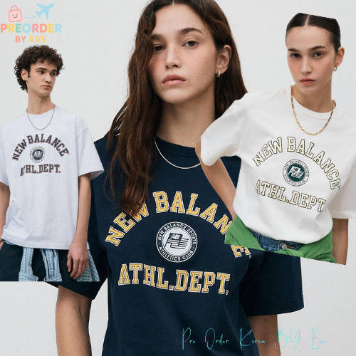 🇰🇷New balance UNI College Club Short Sleeve T-Shirt (SEMI OVER FIT)