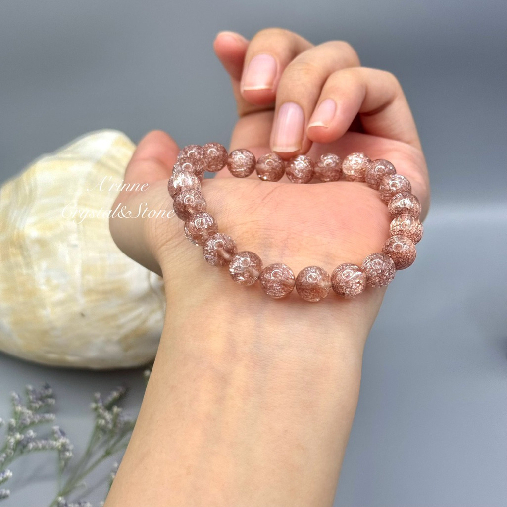 "A'RINNE"กำไลหินTangerine Quartzแทนเจอรรีนคอวตซ์“ความคิดสร้างสรรค์ เพิ่มแรงบันดาลใจ”หินแท้100%ขนาด8m