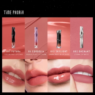 ลิปสติก 3 แท่งTimePhoria Stellar Dust Lip Stain|Nebula Velvet Lip Cream|Eternal Air Lip Matte|Jeff&Prim's Pick ลิป