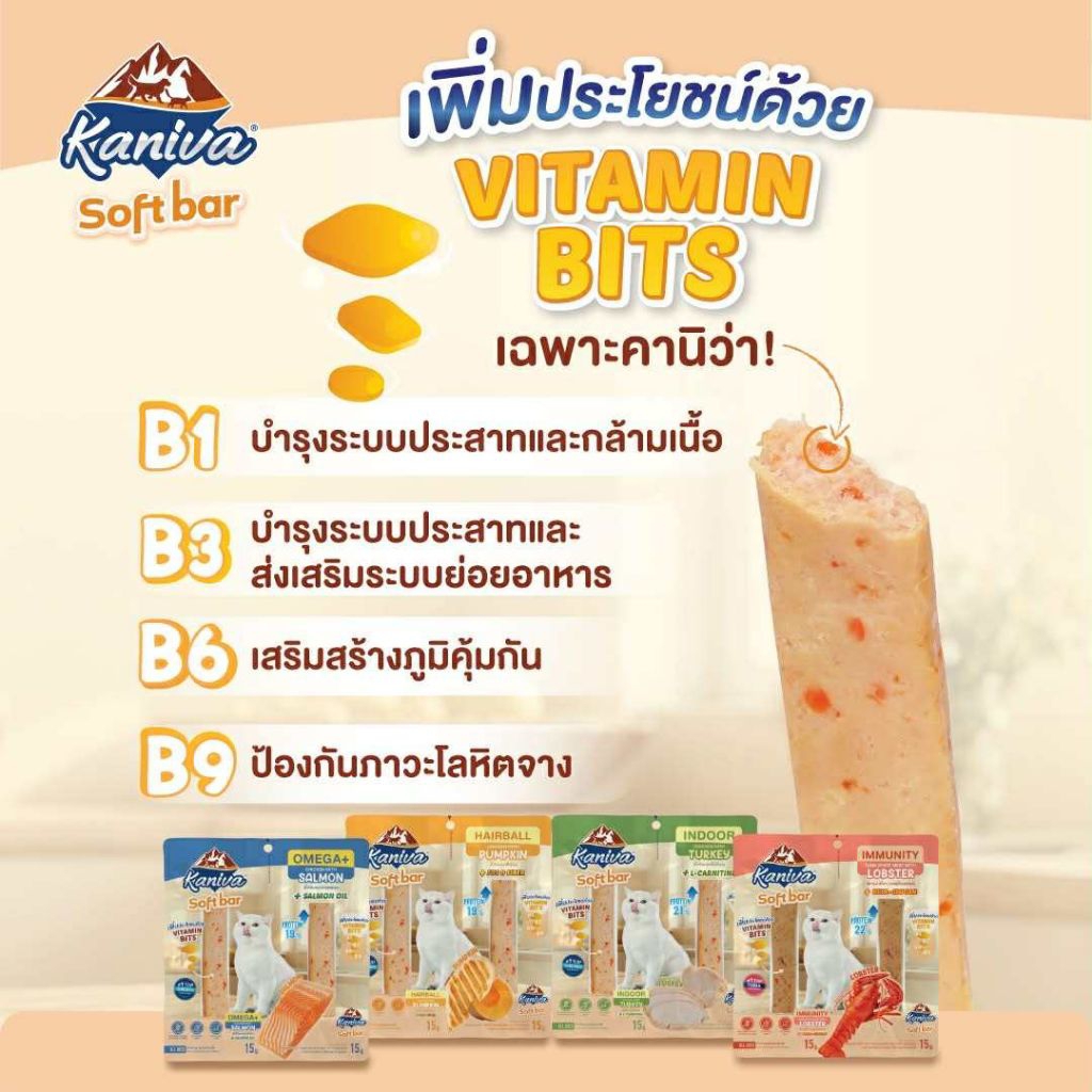 Kaniva Soft Bar ขนมปลา คานิว่า รูปแบบใหม่ ขนาด 15g x 2 ซอง