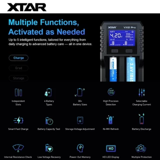 รางชาร์จพกพา XTAR VX2 PRO Smart Charger&Tester