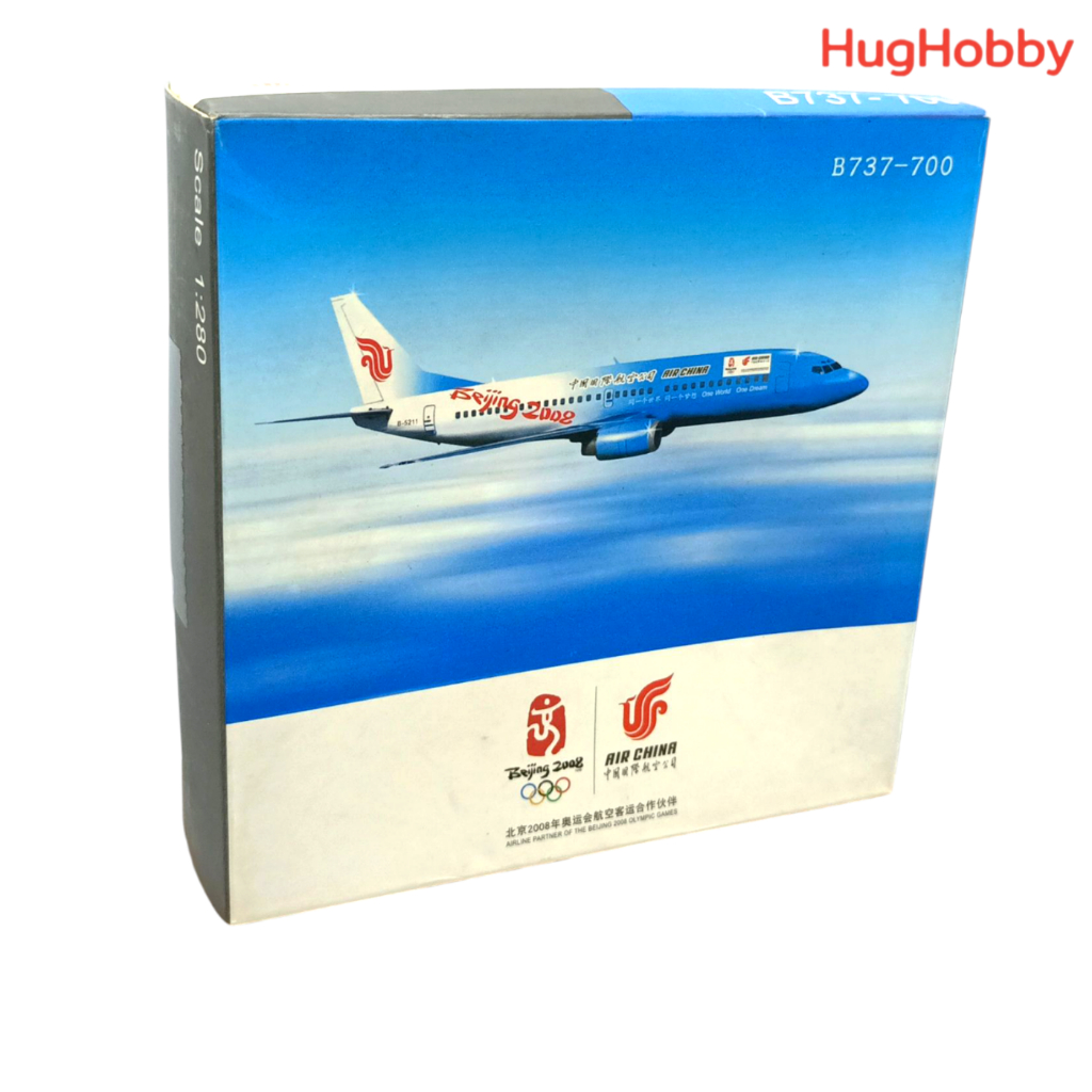 [มือ2 สภาพดี] โมเดลเครื่องบิน Boeing 737-700 Air China (Scale 1:280) ของที่ระลึก Beijing Olympic 200