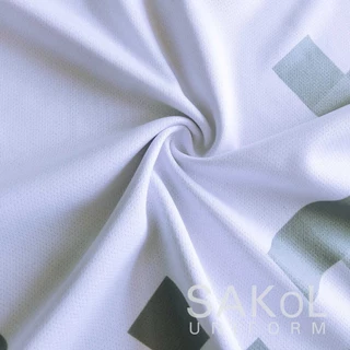 SAKOL เสื้อโปโลพิมพ์ลาย 07 อปท สีขาว การปกครองส่วนท้องถิ่น อบต เสื้อขาว
