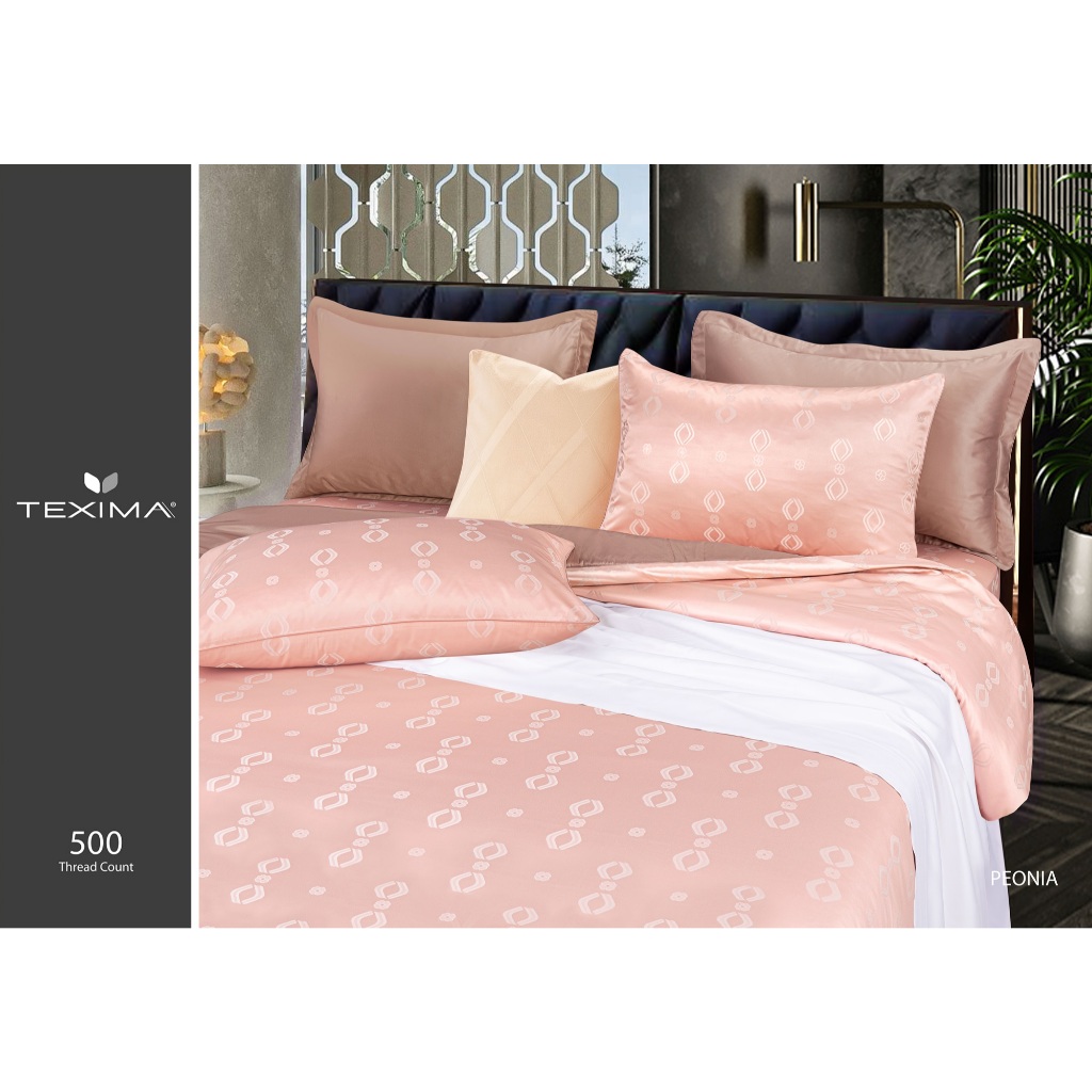 SANTAS ชุดผ้าปูที่นอน ดีไซน์ PEONIA ทอ 500 เส้นด้าย Texima (ไม่รวมผ้านวม)