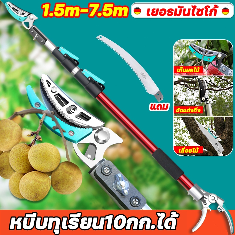 🍎ดึงได้ 7.5 เมตร กรรไกรตัดผลไม้ กรรไกรตัดหนีบผลไม้ด้ามยาว กรรไกรตัดกิ่ง กรรไกรเก็บผลไม้ การเก็บผลไม้ สำหรับตัดกิ่งไม้สูง
