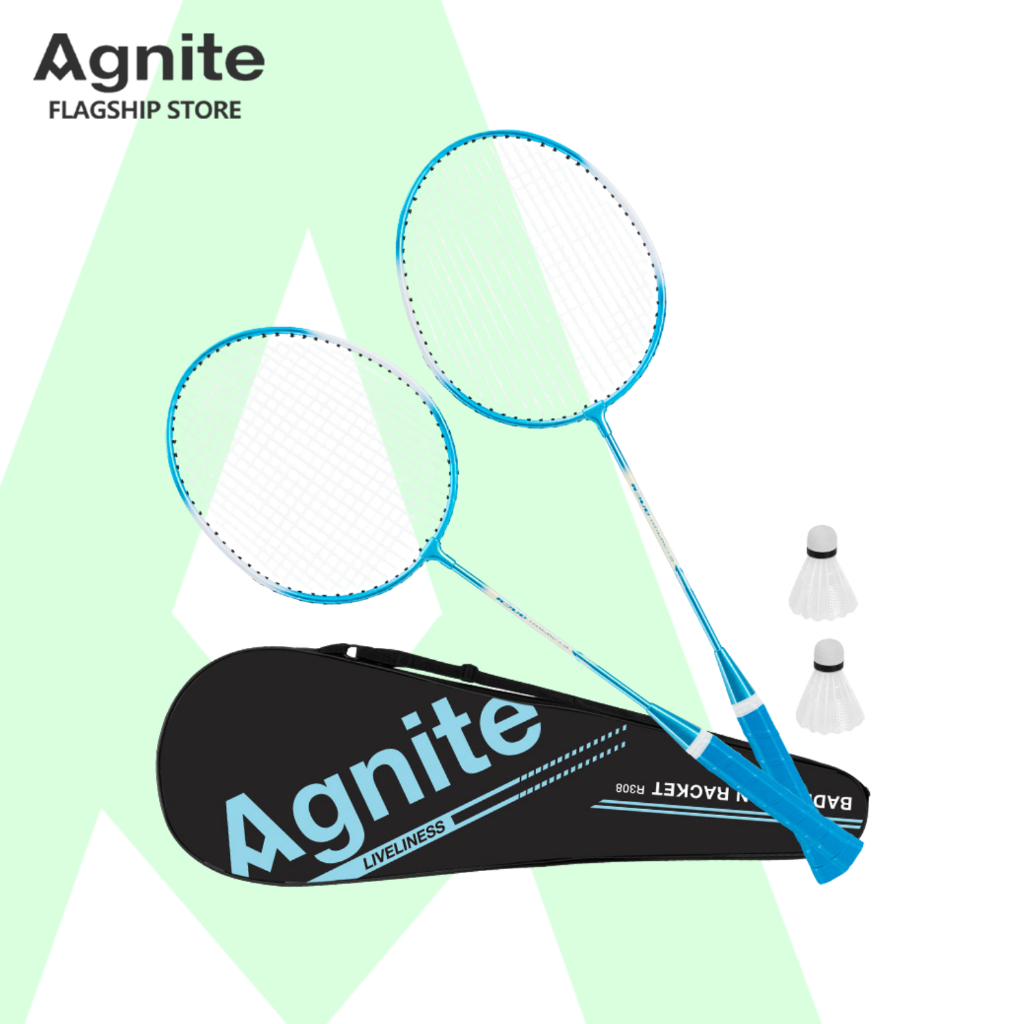 [ของขวัญฟรี] Agnite ไม้แบด พร้อมกระเป๋าพกพา ไม้แบดมินตัน น้ำหนักเบา อุปกรณ์กีฬา Badminton Racket