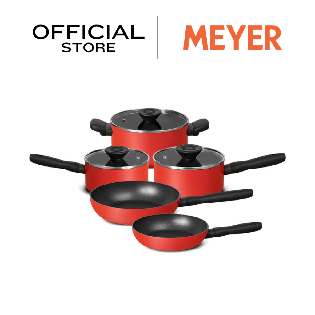 MEYER Bauhaus Induction ชุดเครื่องครัว 8 ชิ้น กระทะทอด และหม้อพร้อมฝา Cookware set (14213-TE12)