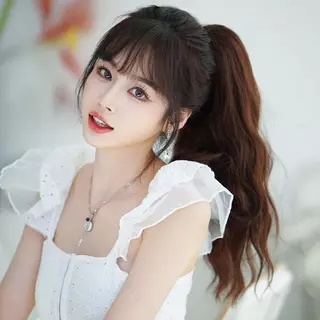 หางม้าหนีบผมลอนหยิก ความยาว 45 ซม. : (ป้ายชมพู) ไหมสังเคราะห์เกรดดี คุณภาพดี ไม่มีเงา - แถมหวี -