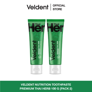 VELDENT PREMIUM THAI HERB TOOTHPASTE ยาสีฟันเวลเดนท์ พรีเมียม ไทย เฮิร์บ 100 g. (แพ็คคู่)