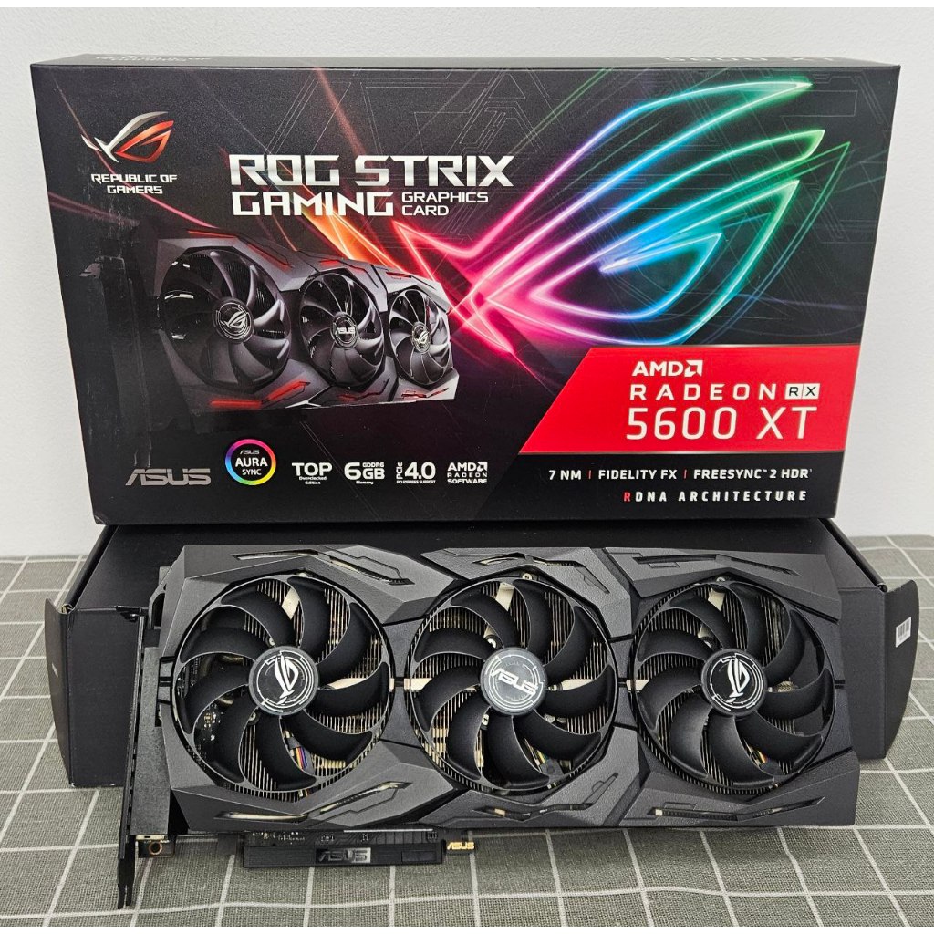 การ์ดจอ ASUS ROG Strix AMD RADEON RX 5600 XT 6GB มือ2สภาพนางฟ้า พร้อมกล่อง SNตรง