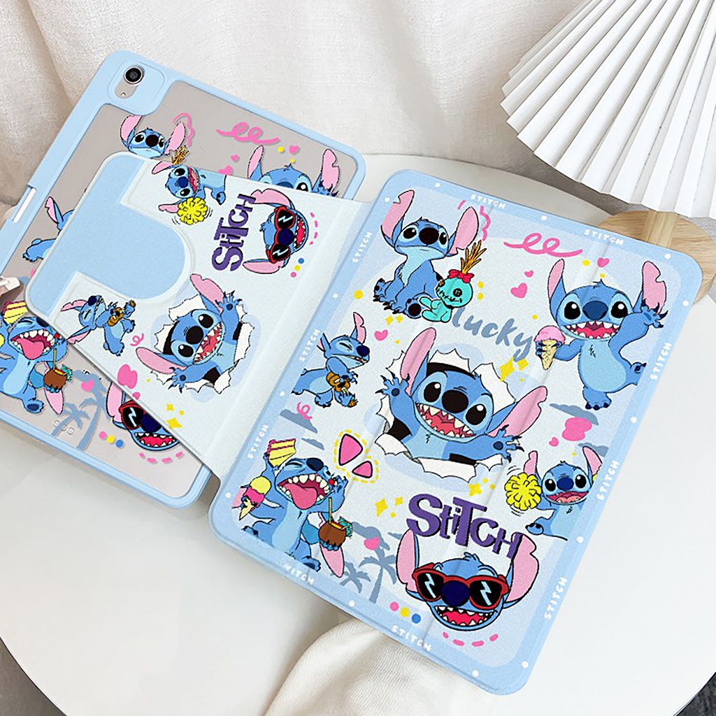💥พร้อมส่ง💥เคสiPadหมุน 360° Gen9 Air6/7 11/13 ที่ใส่ปากก Stitch เคสไอแพด Gen11 Gen10 Pro11/13 Air5/4