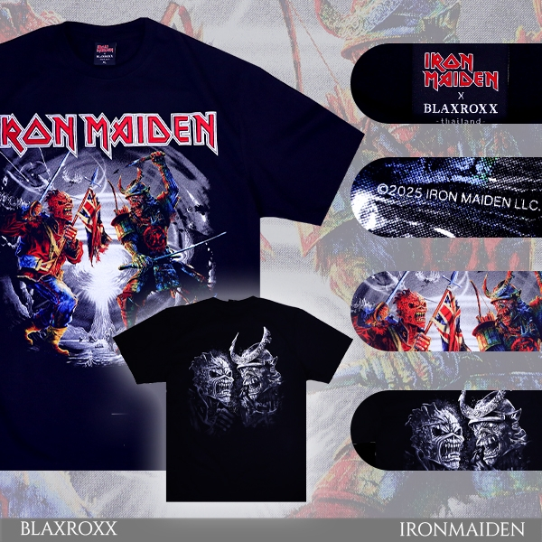 BLAXROXX | IRON MAIDEN® | [IRM0021-SE] | เสื้อยืดคอกลม แขนสั้น | งานปักโลโก้  3D | Cotton 100%