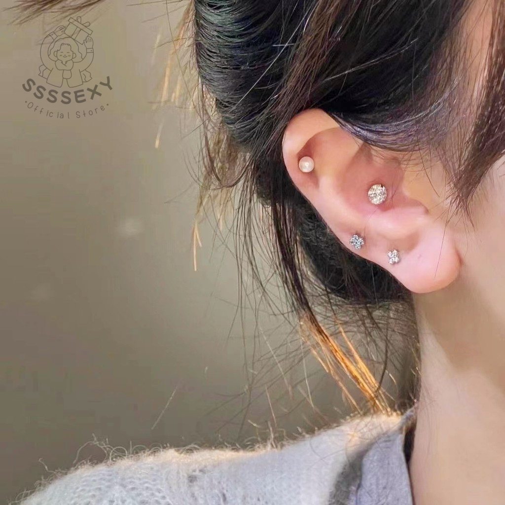 SSSEXY ต่างหูสั้นเล็ก超轻量 เเบบนอนได้ ใส่ติดนานไม่เอาออก S360