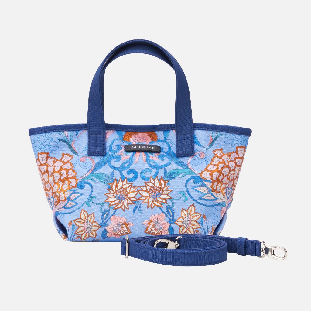 Kanthamat Cotton Capri Mini Beach Bag - Blue