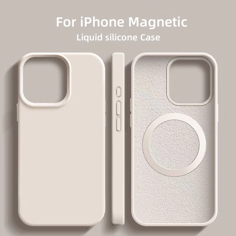 เคสซิลิโคนวงmagnetic For iPhone 13 11 15 16 14 12 Pro Max 17 Air เคสพรีเมี่ยมซิลิโคนวงแหวนแม่เหล็ก สำหรับ +แหวนแม่เหล็ก