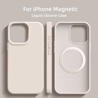 เคสซิลิโคนวงmagnetic For iPhone 13 11 15 16 14 12 Pro Max 17 Air เคสพรีเมี่ยมซิลิโคนวงแหวนแม่เหล็ก สำหรับ +แหวนแม่เหล็ก