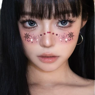 สติ๊กเกอร์รอยสักใบหน้า ธีมฮาโลวีน ชุด 10 ชิ้น มีให้เลือกหลากหลายสไตล์ ส่งไวจากไทย