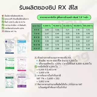 ซองยา RX (จำนวน 1000 ใบ) ซองซิป RX มาตรฐาน GPP ซองยามาตรฐานที่ร้านยาเลือกใช้ รับผลิต ออกแบบฟรีค่ะ