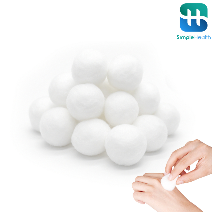 Simple health TH สำลีก้อนฆ่าเชื้อ สำลีก้อน สำลีเช็ดตา cotton  balls ใยฝ้ายบริสุทธิ์ 100% ผ่านการฆ่าเชื้อด้วยความร้อน