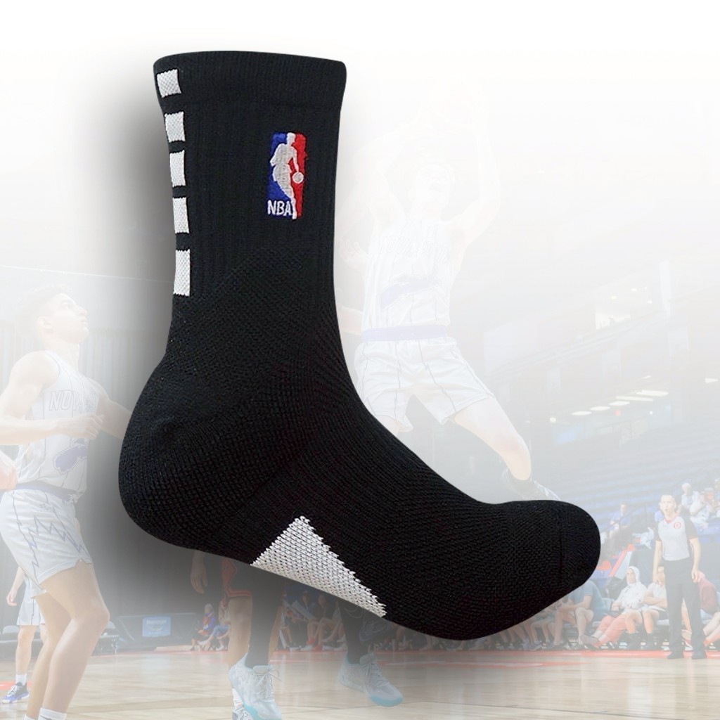 ถุงเท้ากีฬา ถุงเท้าบาสเก็ตบอล NBA ข้อกลาง ข้อสูง แบบหนา