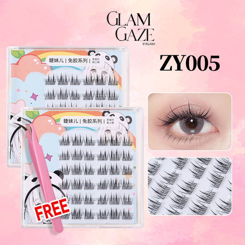 GLAM GAZE ขนตาปลอม 3D ไม่ต้องใช้กาว มีกาวในตัว ขยายตา ติดทน ใช้ซ้ำได้ เหมาะสำหรับมือใหม่ 30/36 ช่อ/กล่อง - รูปที่ 4