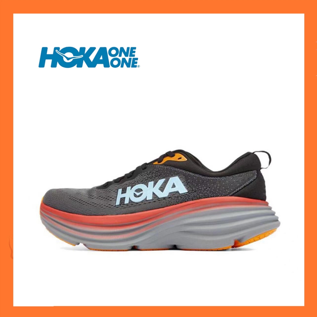 จำกัด เวลาส่วนลดของแท้ HOKA ONE ONE Bondi 8 รองเท้ากีฬาชายและหญิง