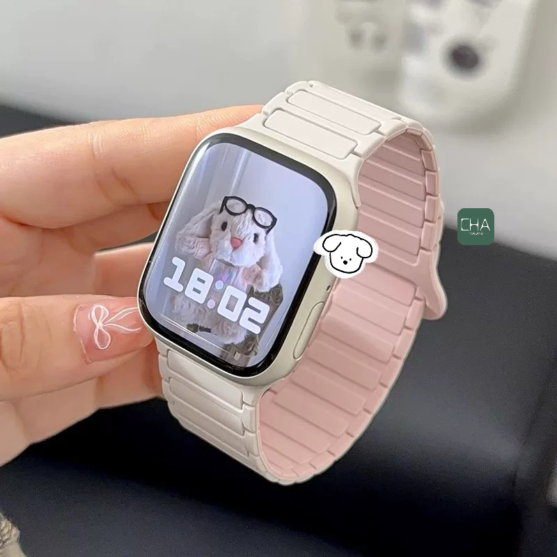สาย smart watch Ultra 3 สาย38/40/44/45/41/42/46มม สายนาฬิกา watch 11 10 9 8 ultra 7 6 5 4 3 เเบบเเม่เหล็ก สายนิ่ม A-star