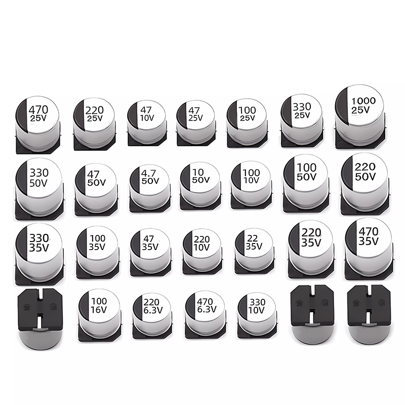 ตัวเก็บประจุอิเล็กโทรไลต์อลูมิเนียม SMD 16V 25V 35V 50V 10UF 100UF 220UF 47UF 470UF