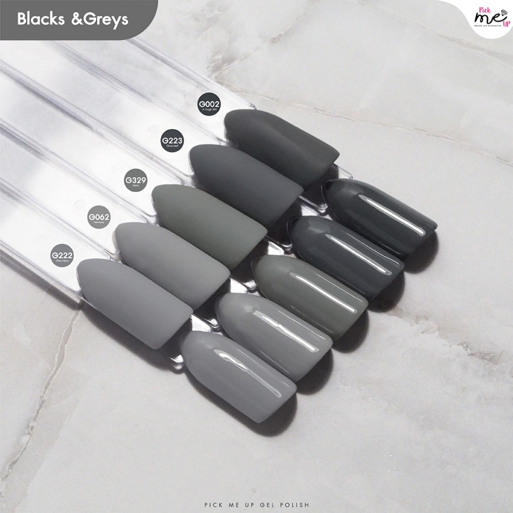 Pick Me Up สีเจลทาเล็บโทนขาวดำน้ำตาล 15ml  เพ้นท์ได้ ปลอดสารอันตราย เด็ก 3+ และคนท้องทาได้ แบรนด์ไทย