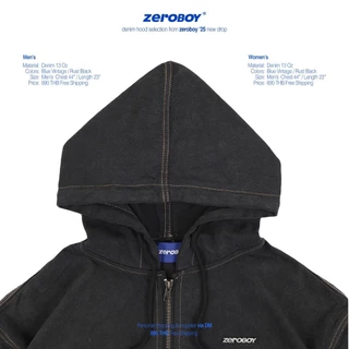 ZEROBOY – DENIM HOOD /25 " สตรีทแจ็คเก็ตฮู้ดของผู้ชายและผู้หญิง "