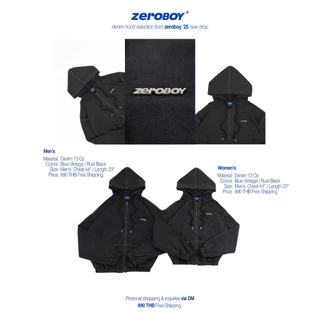 ZEROBOY – DENIM HOOD /25 " สตรีทแจ็คเก็ตฮู้ดของผู้ชายและผู้หญิง "