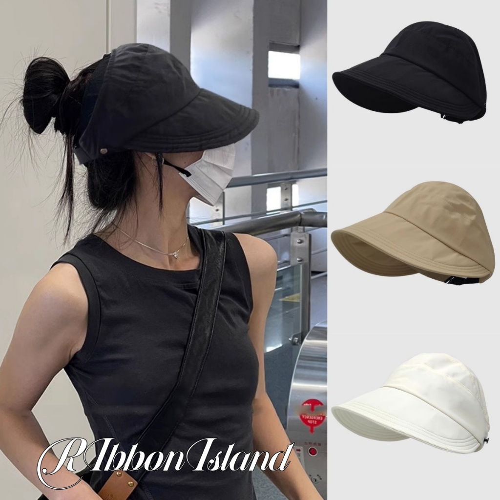 RIbbonIsland💫กันแดด หมวก กีฬา แฟชั่น กันuv เดินป่า กลางแจ้ง ปีนเขา ตั้งแคมป์ sun มินิมอล