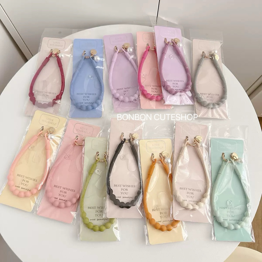 [ส่งไวจากกทม] สายคล้องโทรศัพท์ซิลิโคนสีพาสเทล น้ำหนักเบา by bonbon cuteshop
