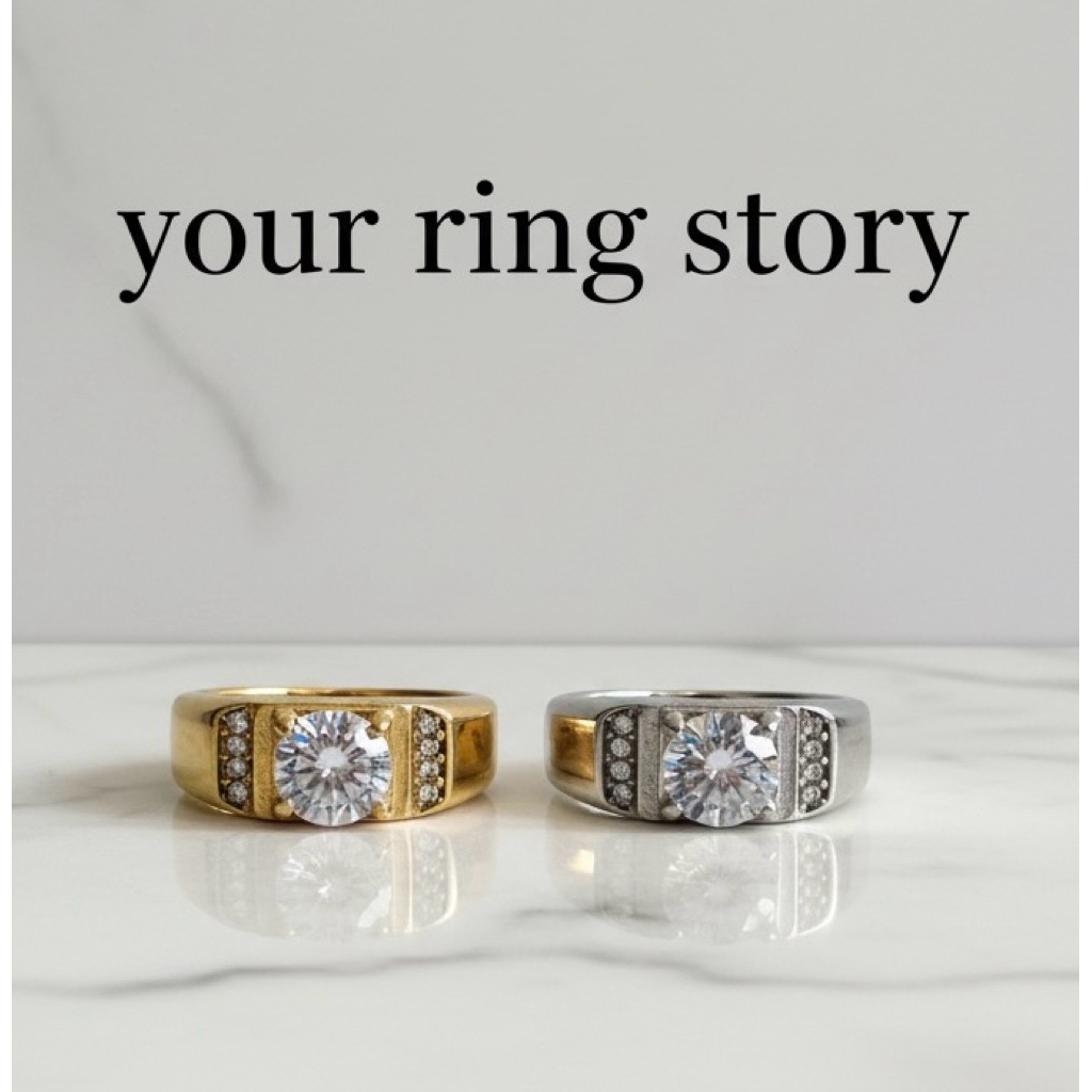 💍แหวนสแตนเลสเลเซอร์ 18k พลอย cz 💍