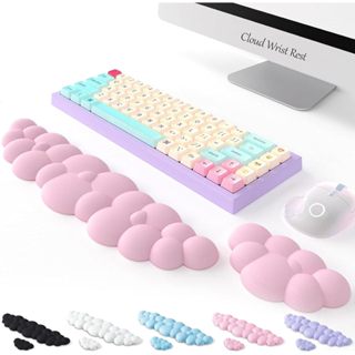 ที่วางข้อมือคีย์บอร์ดรูปเมฆ แผ่นรองข้อมือเมาส์ วัสดุ PU กันน…