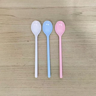 [แพ็ค3ชิ้น] ช้อนน้ำปั่นเมลามีน ด้ามสั้นและด้ามยาว ใช้ตักไอติมและชงเครื่องดื่ม