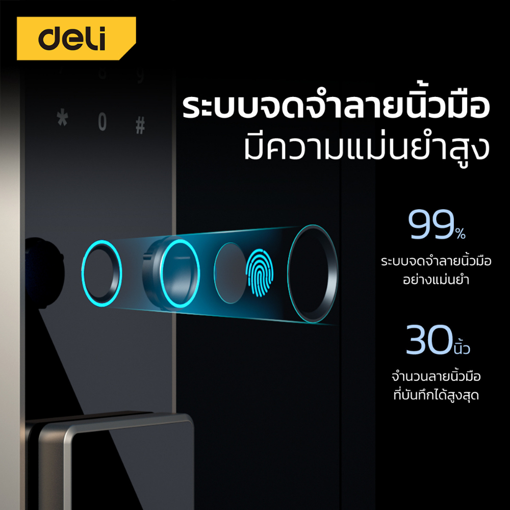 Deli ตู้เซฟนิรภัย ตู้เซฟ ตู้เซฟดิจิตอล สแกนลายนิ้วมือ กันไฟ กันสนิม ประกัน 1 ปี ออกใบกำกับภาษีได้ Safe Box - รูปที่ 4