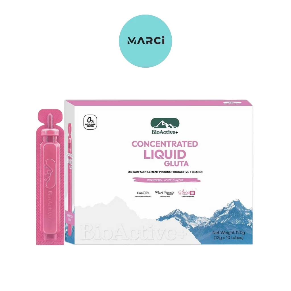 BioActive+ Concentrated Liquid Gluta ไบโอแอคทีฟ พลัส คอนเซนเทรต ลิควิด กลูต้า [10 หลอด/กล่อง] [12 g./หลอด]