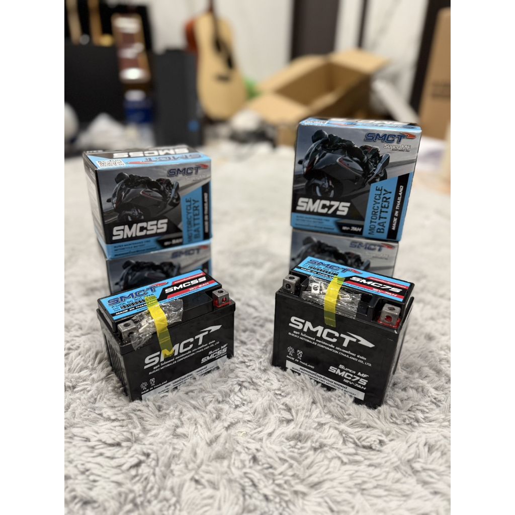 แบตเตอรี่ SMCT 12V-5AH/12V-7AH สำหรับรถจักรยานยนต์  สามารถใส่ได้หลายรุ่น