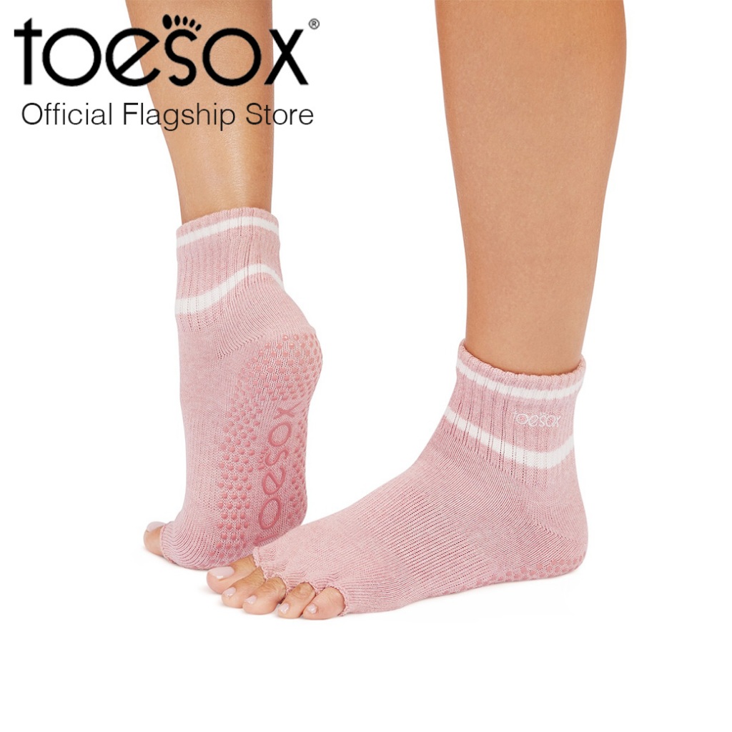 (New FALL D2 2025) Toesox Grip Half Toe Melody Camellia Heather ถุงเท้ากันลื่นแยกนิ้ว เปิดนิ้วเท้า