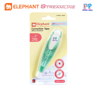 Elephant ตราช้างเทปลบคำผิด สตรีมไลน์ จำนวน 12 ชิ้น คละสี